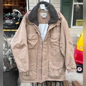 Vtg LL Bean Mens Medium Field Coat Utility Primaloft Lined Hood Parka Barn